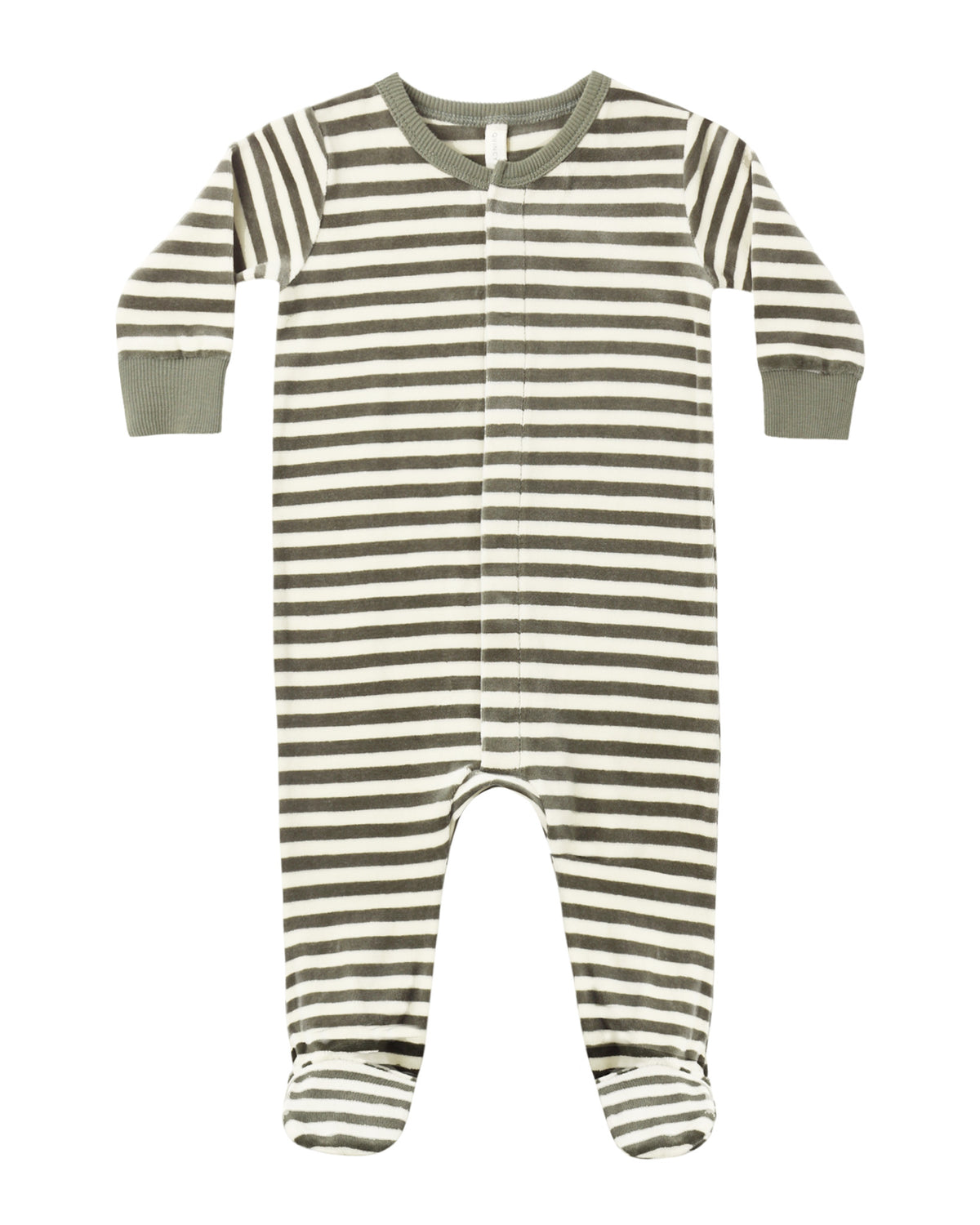 Spruce Stripe Hidden Snap Footie