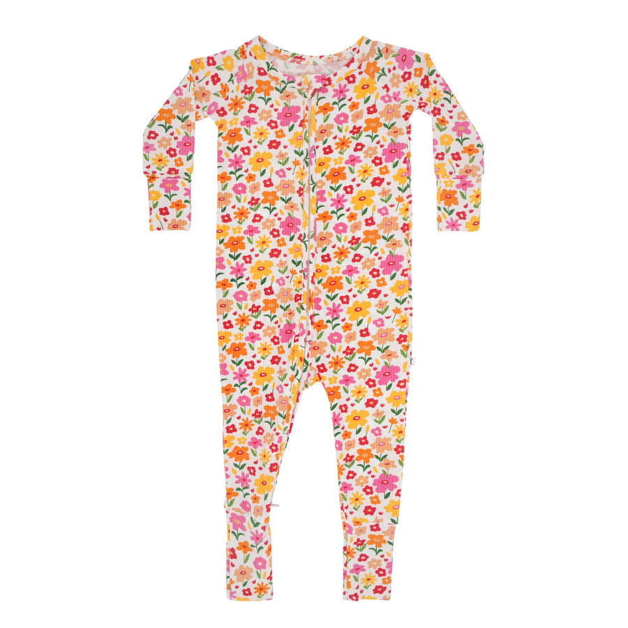 Summer Blooms Ribbed Zip Romper