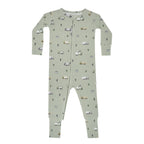 Trash Truck Ribbed Zip Romper