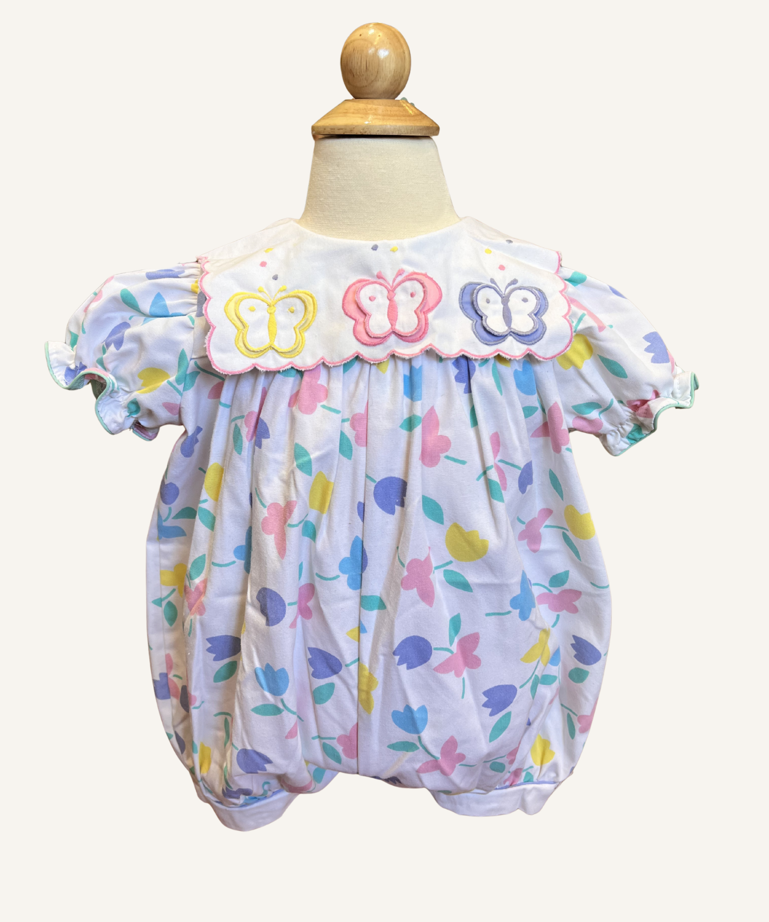 Vintage Baby Togs Tulips Puff Romper