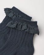Fawn & Midnight Lace Trim Sock Set
