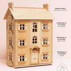 Grand Natural Wood Dolls House