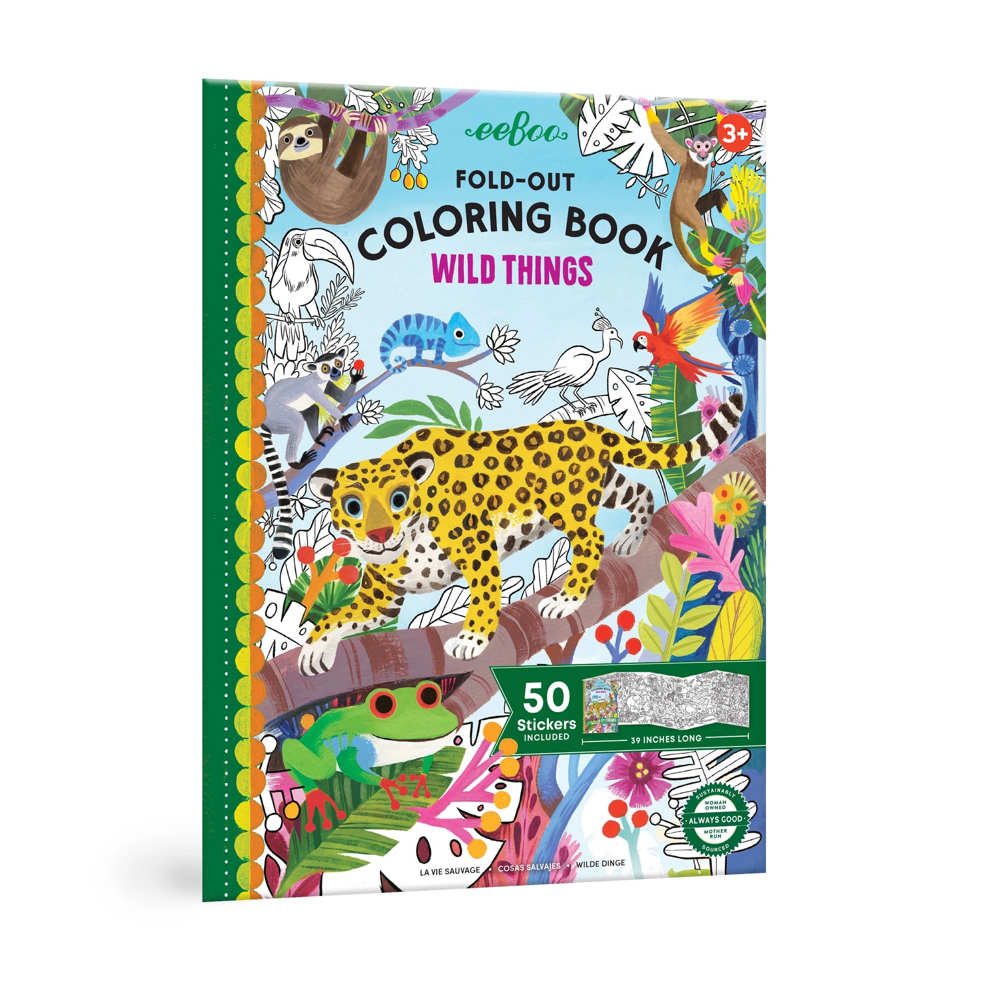 Wild Things Fold-Out Coloring Book & Stickers
