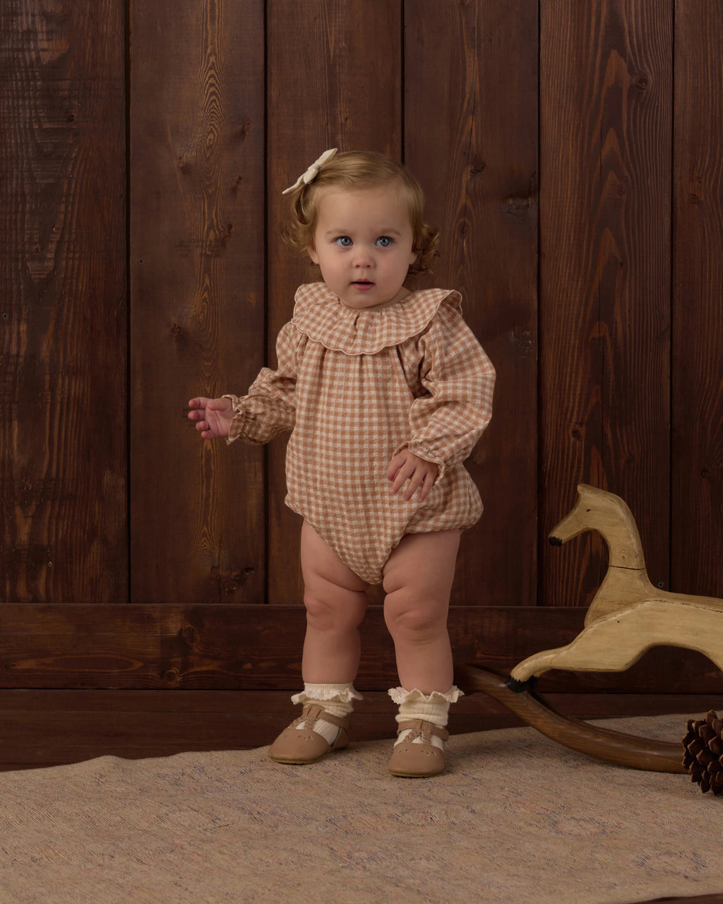 Fawn Gingham Colette Romper