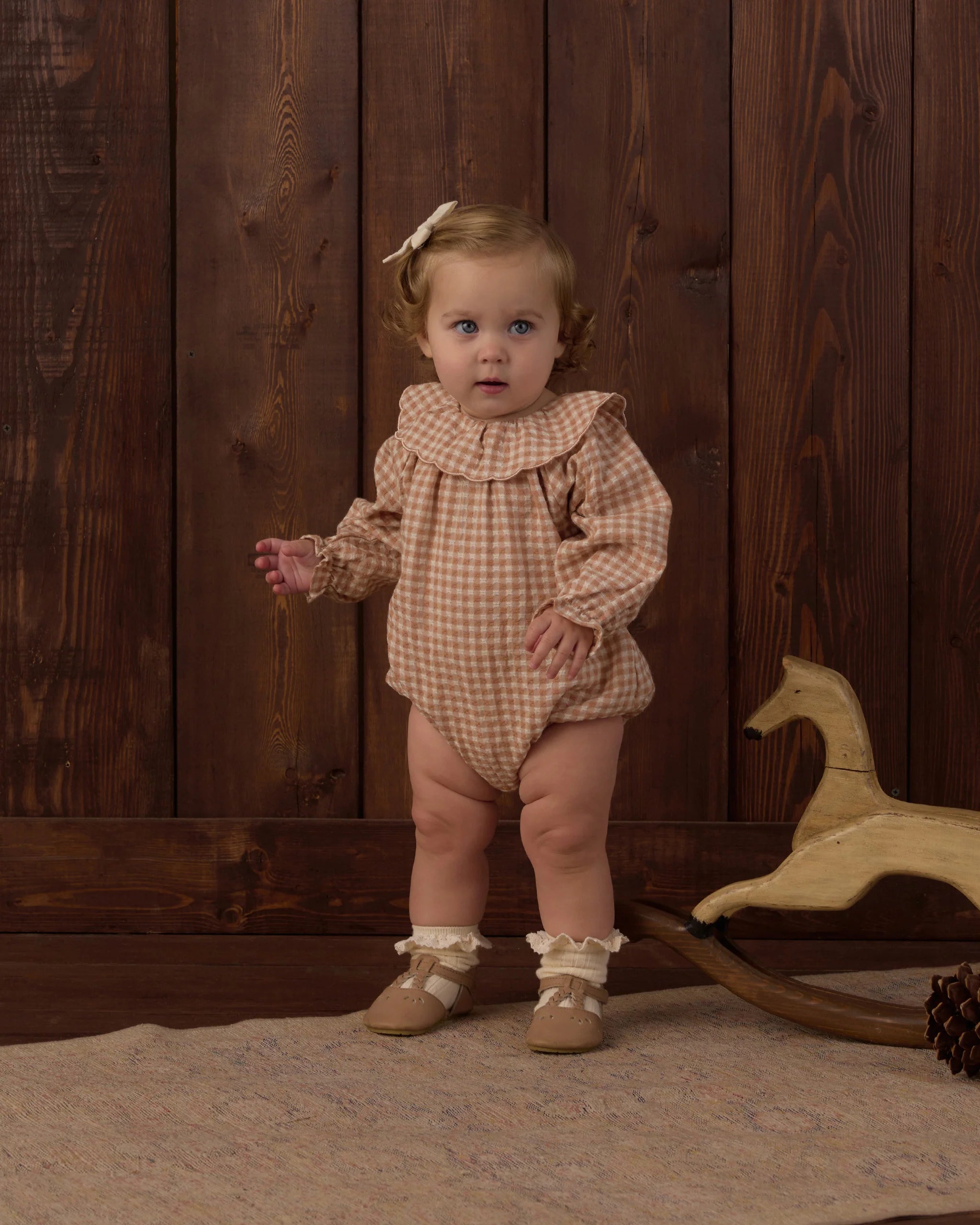 Fawn Gingham Colette Romper