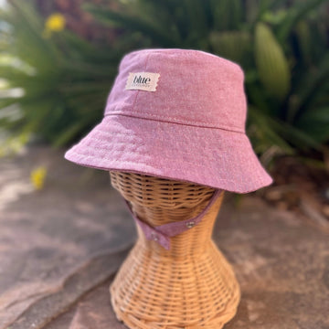 Mauve Linen Bucket Hat