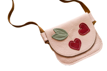 Cherry on Pink Leather Purse