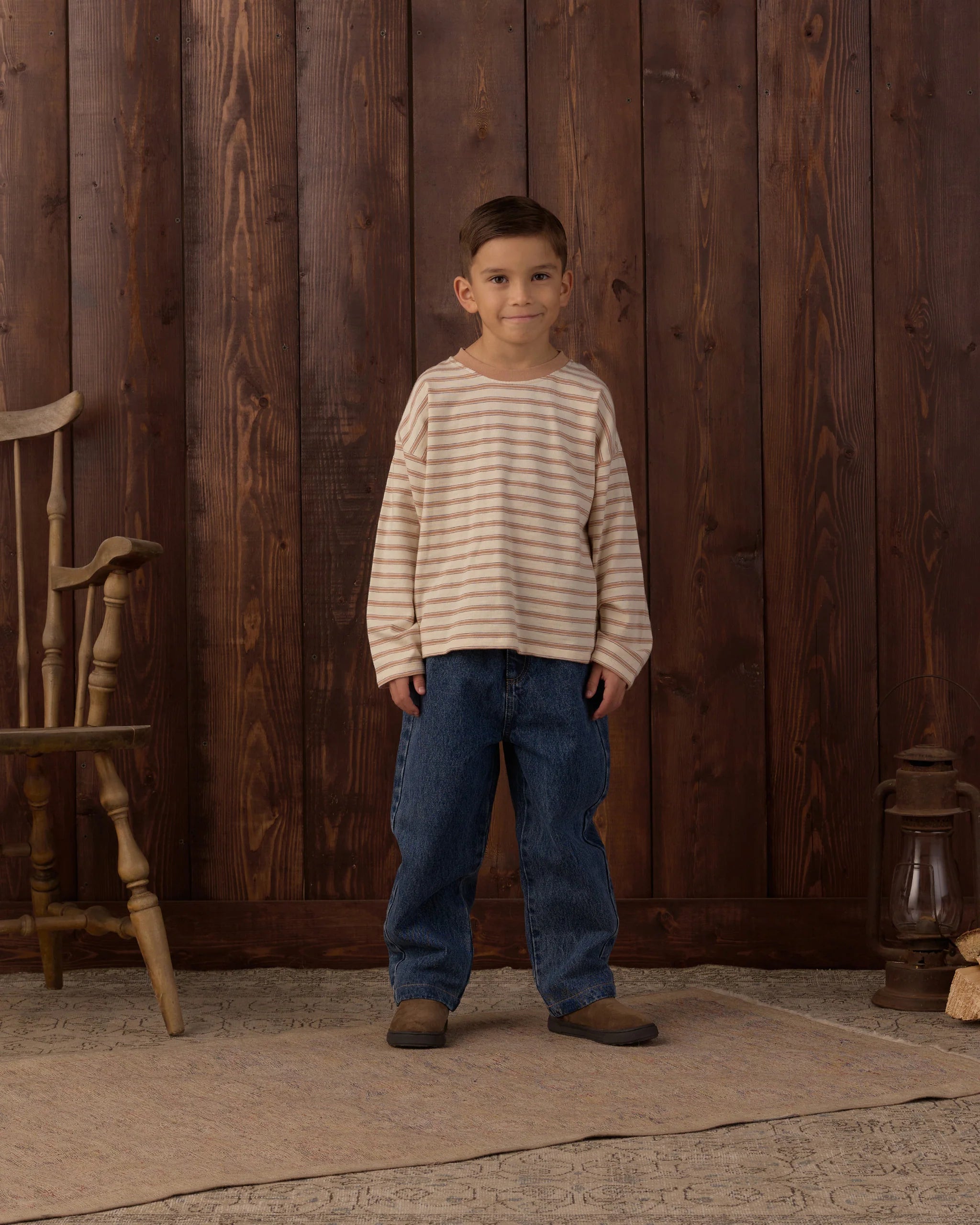 Fawn Stripe Camden Long Sleeve Tee