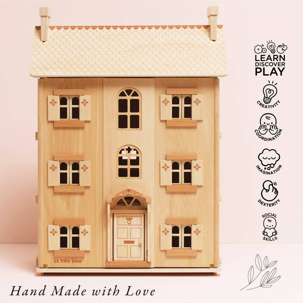 Grand Natural Wood Dolls House