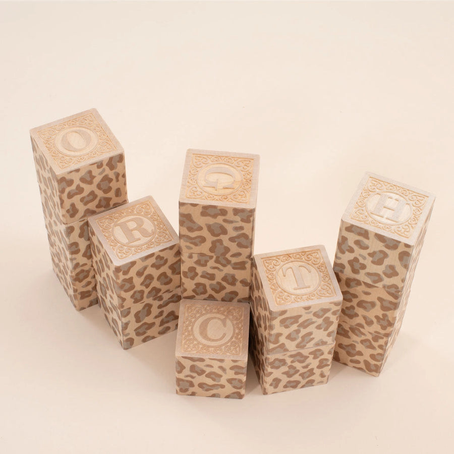 Uppercase Animal Print Alphablank Blocks