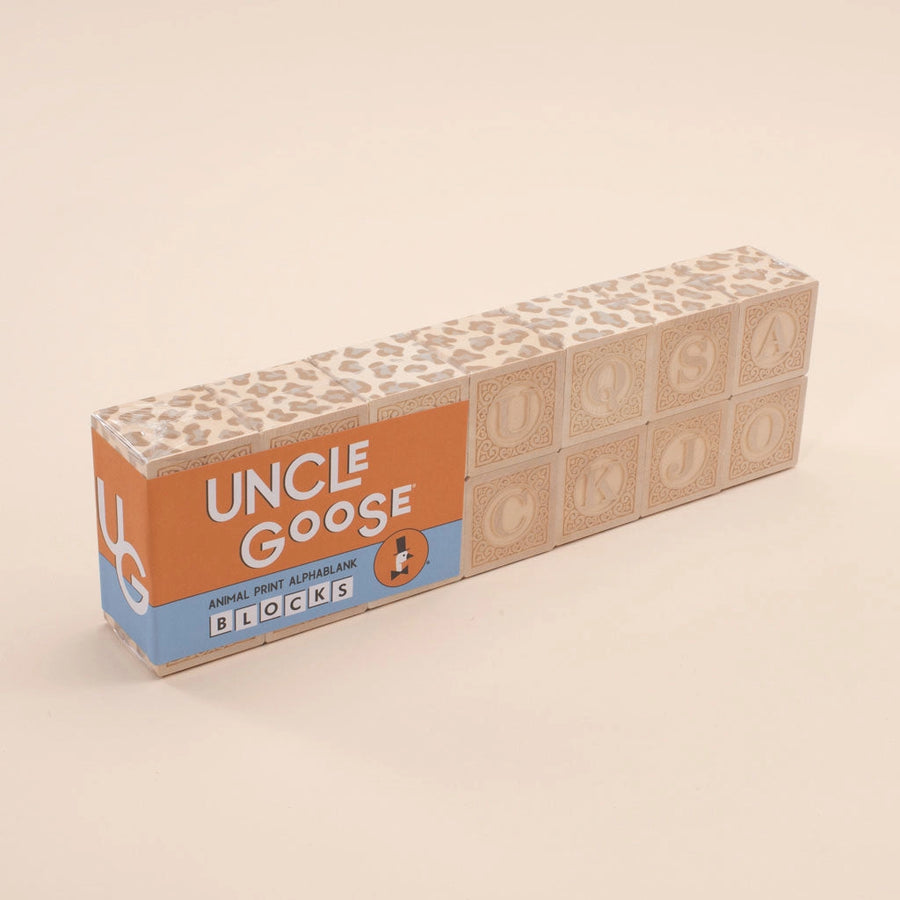 Uppercase Animal Print Alphablank Blocks