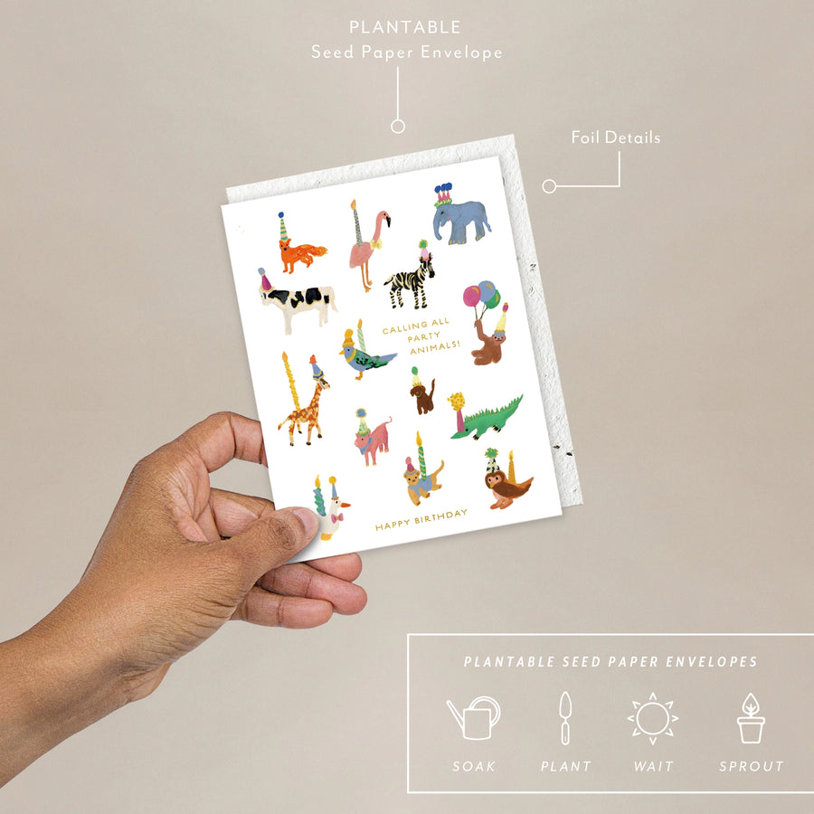 Animal Party Birthday Card