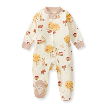 Organic Zip Pajamas - Apple Season
