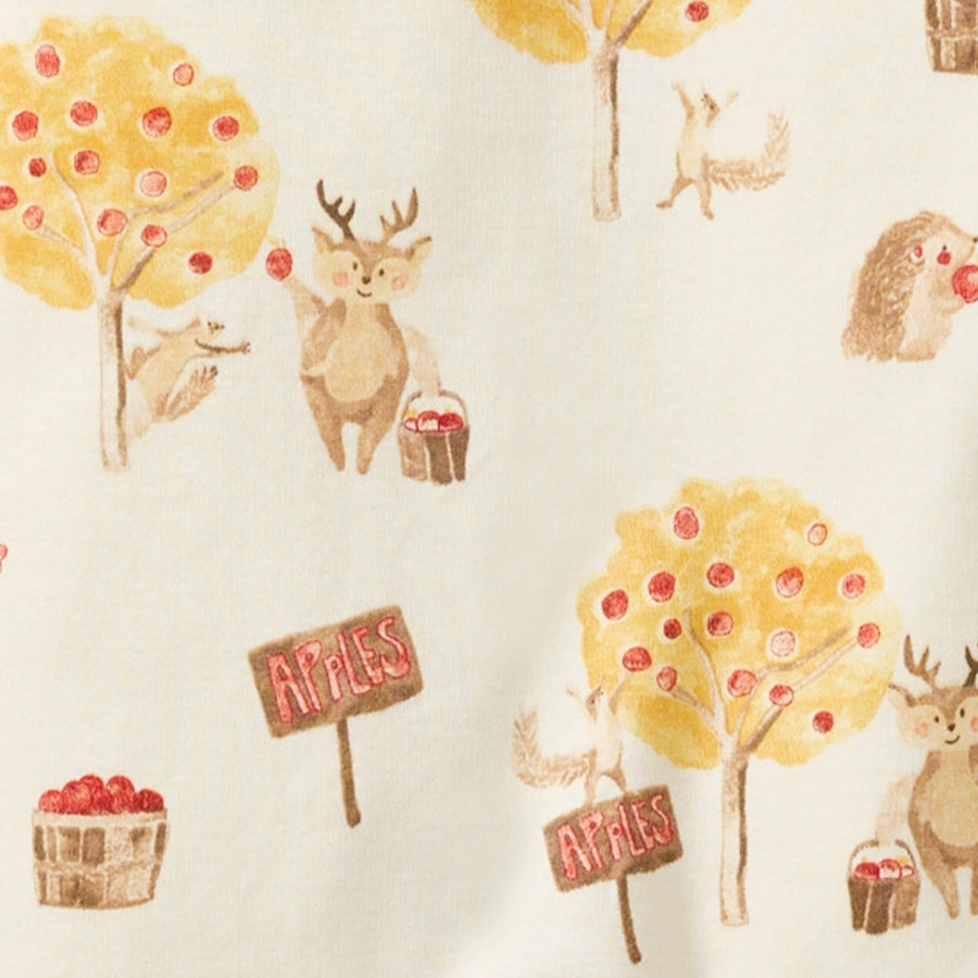 Organic Zip Pajamas - Apple Season