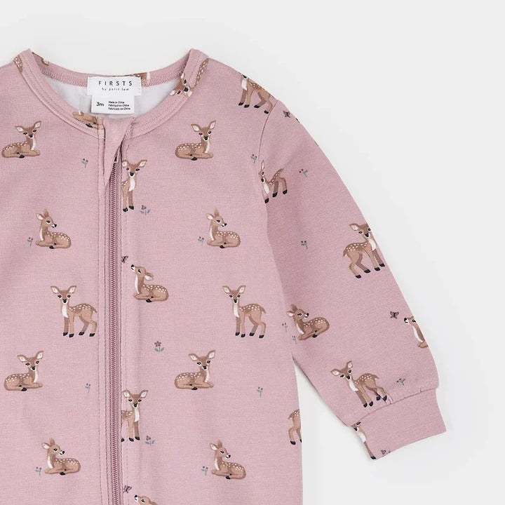 LunaKnit Fall Fawns Zipper Footie