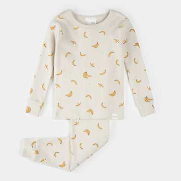 Banana Ribbed Pajama Set
