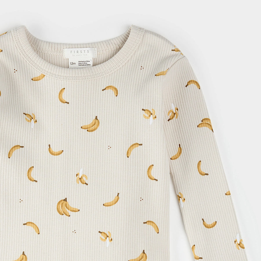 Banana Ribbed Pajama Set