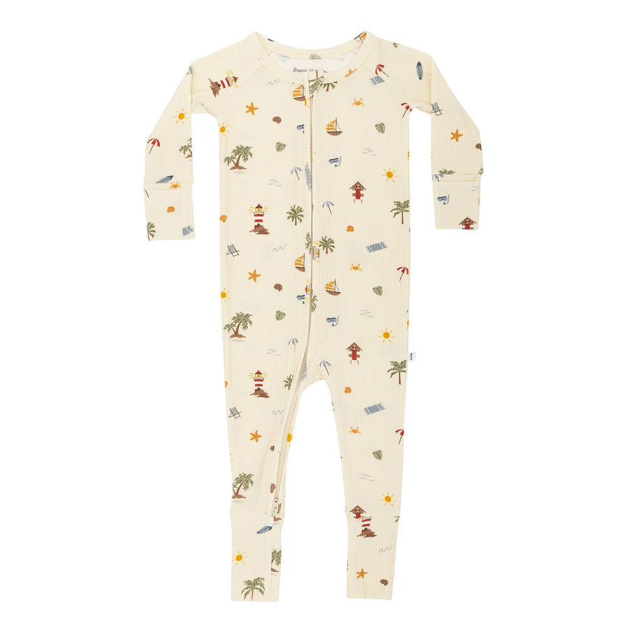 Beach Days Ribbed Zip Romper