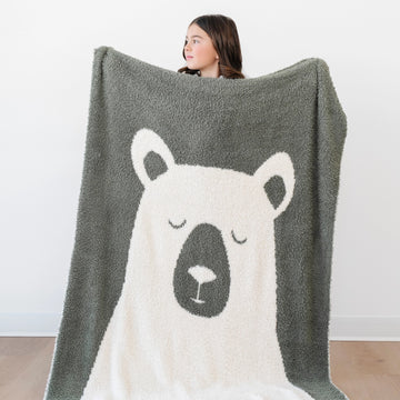 Bear Double-Layer Bamboni Receiving Blanket
