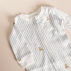 Organic Zipper Romper - Teddy Bear