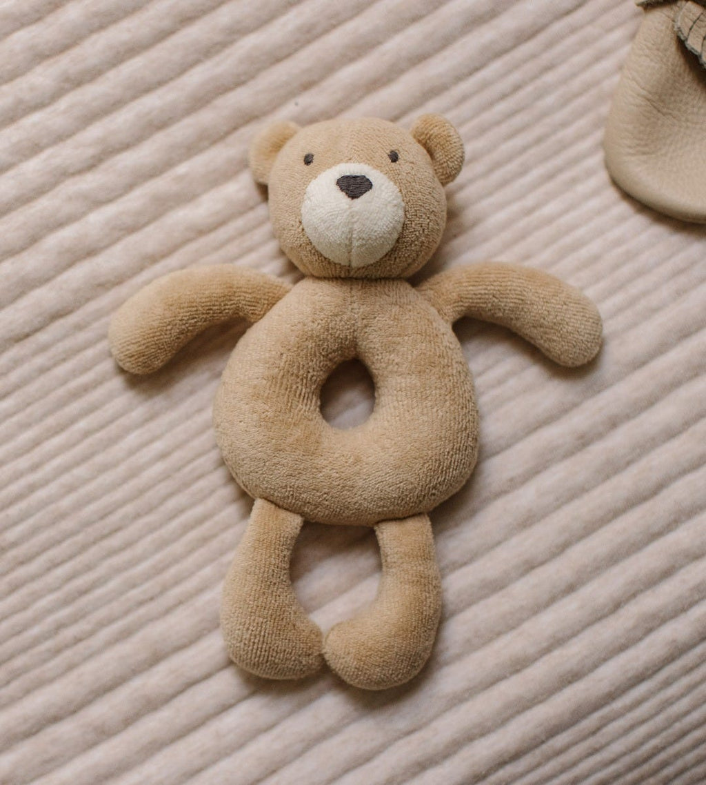 Organic Bear Plush Baby Rattle