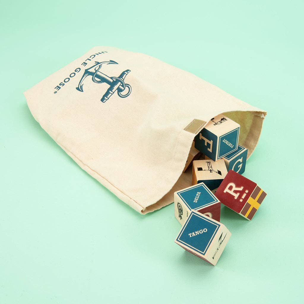 Nautical Blocks with Canvas Bag