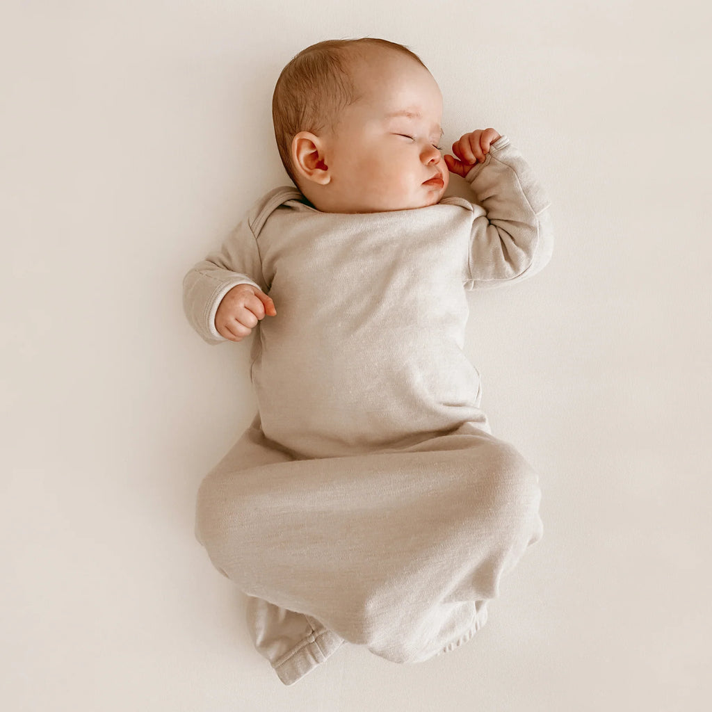 Merino Wool Baby Gown - Beige