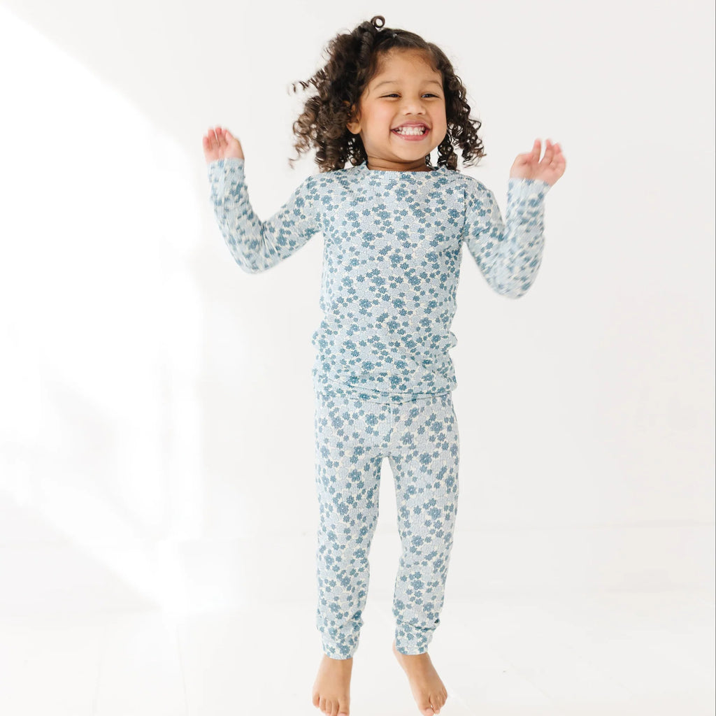 Bluebell Blossoms Ribbed Two-Piece Set