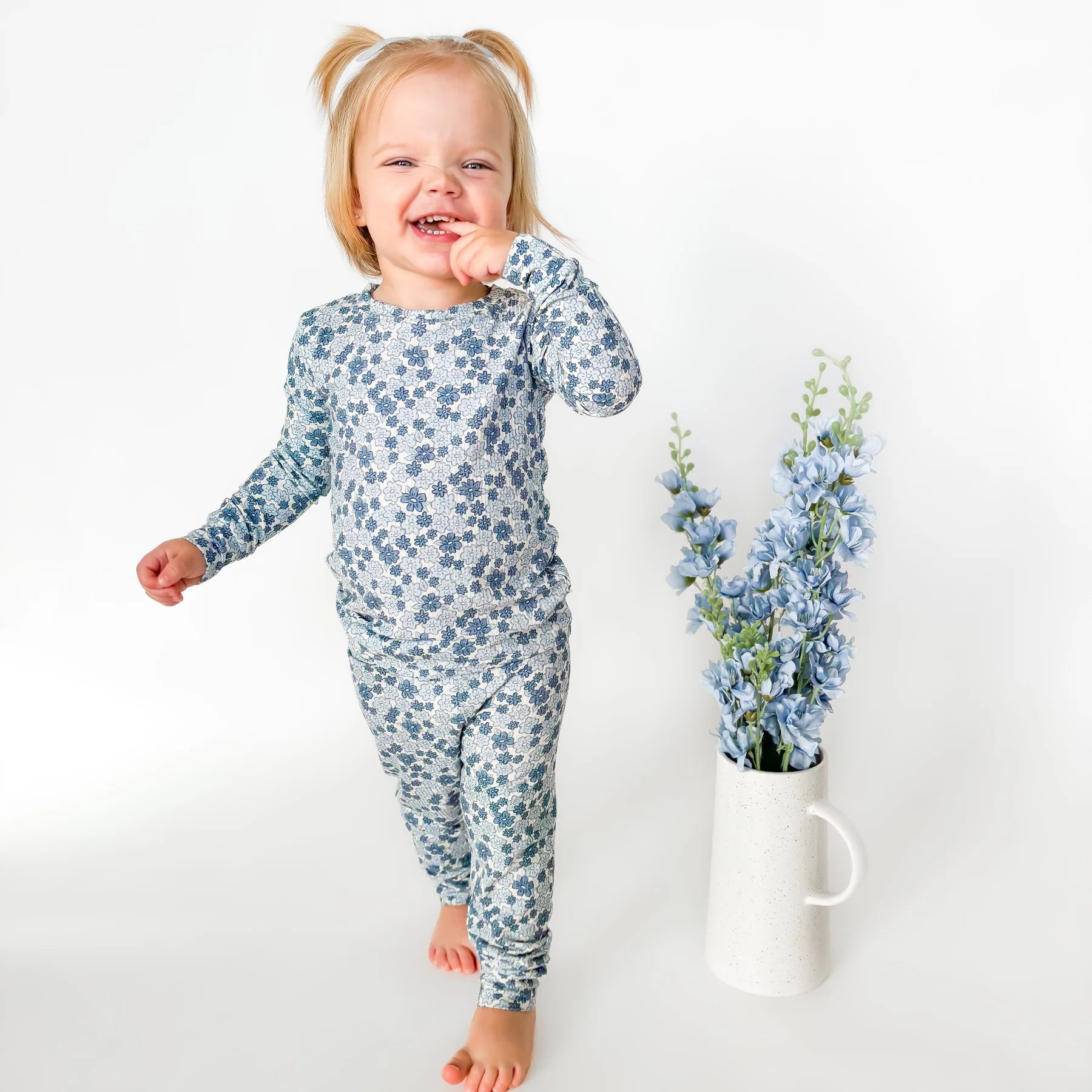 Bluebell Blossoms Ribbed Two-Piece Set