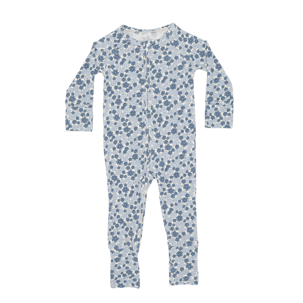 Bluebell Blossoms Ribbed Zip Romper