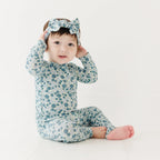 Bluebell Blossoms Ribbed Zip Romper