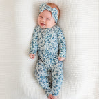 Bluebell Blossoms Ribbed Zip Romper