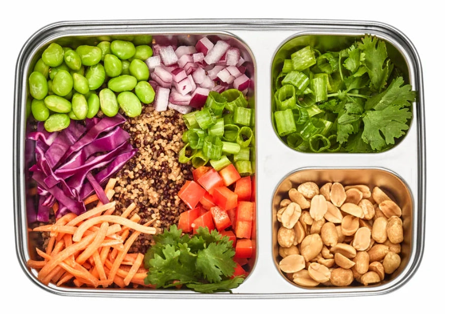 3-Compartment Divided Bento 24oz - Clear