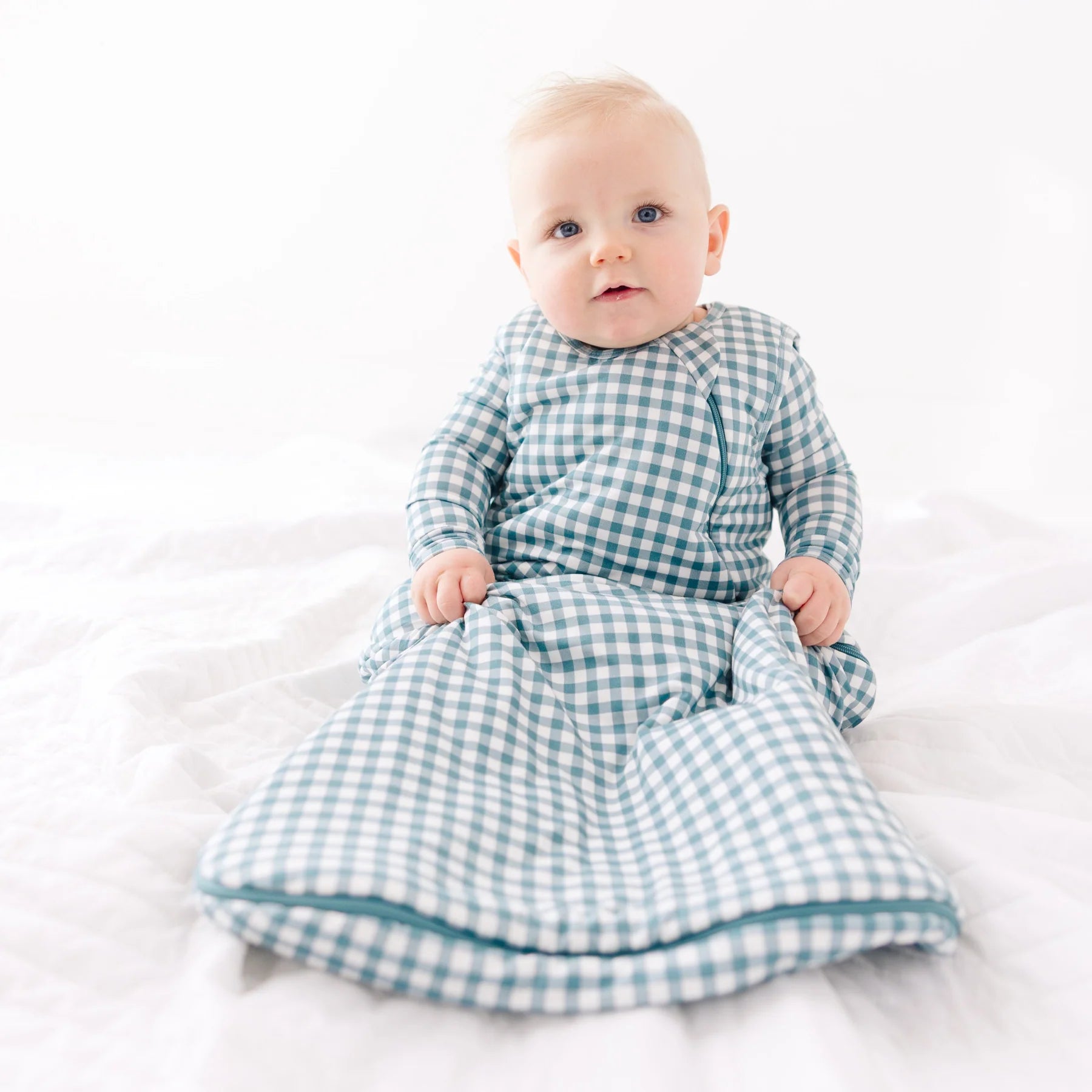 Blue Small Gingham Sleep Sack (1.0 TOG)