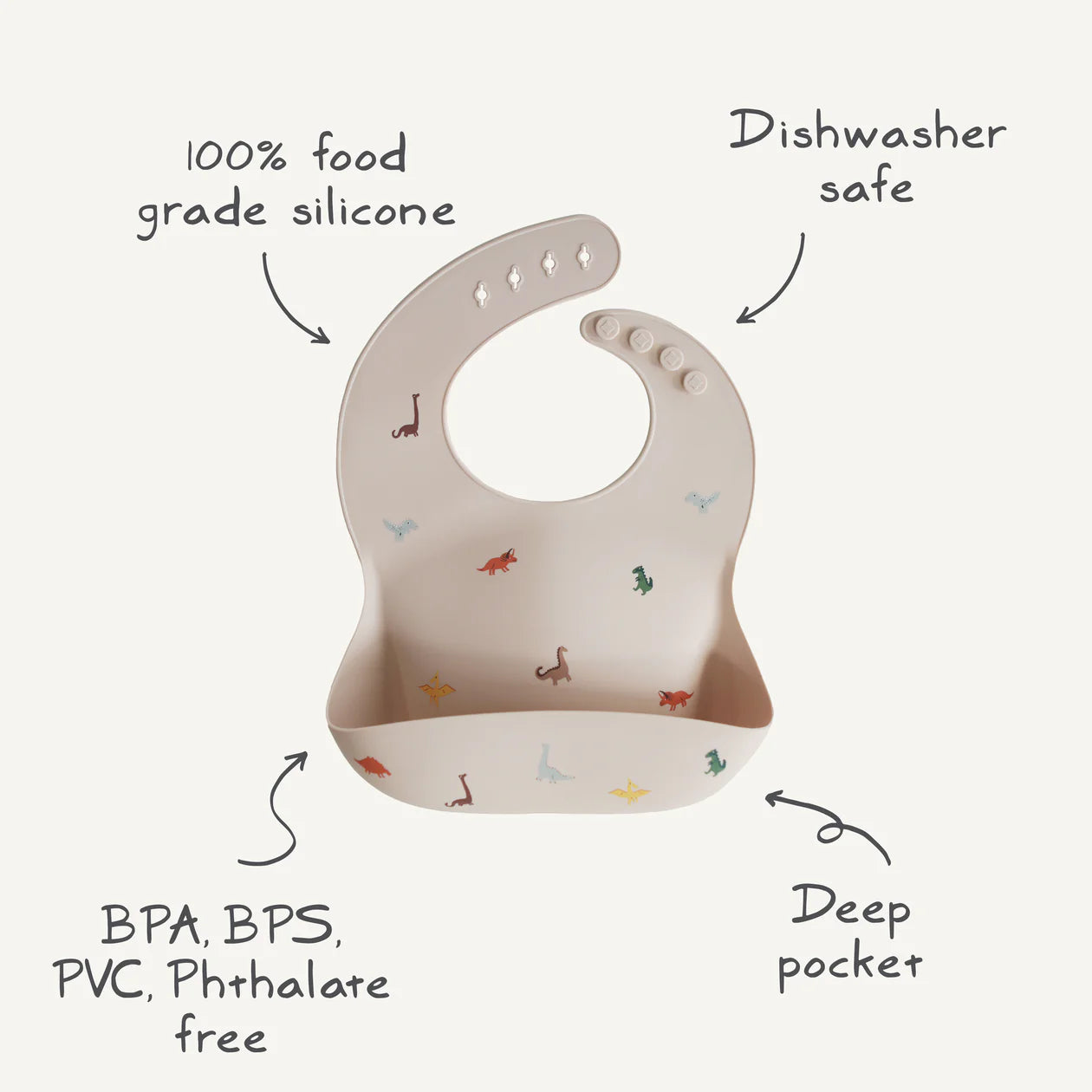 Silicone Baby Bib - Bows