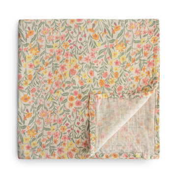Organic Cotton Muslin Swaddle - Pastel Blooms