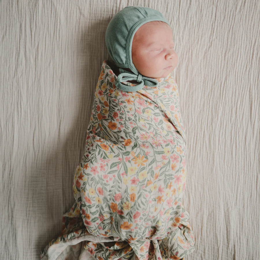Organic Cotton Muslin Swaddle - Pastel Blooms