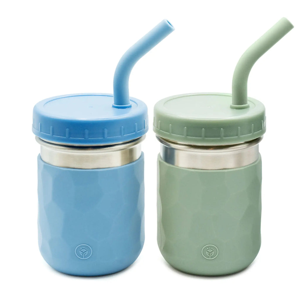 Stainless Steel Kids Cups - Matte Blue/Green