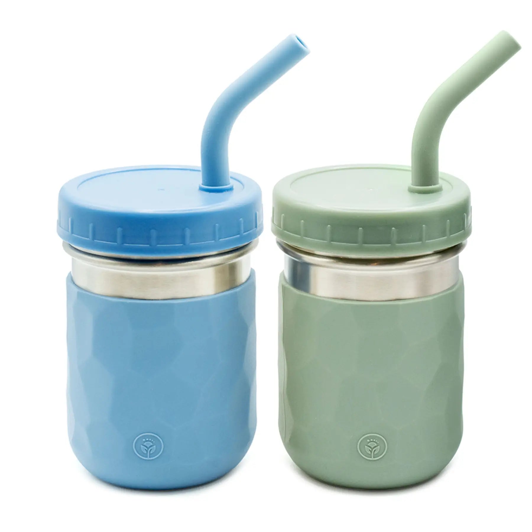Stainless Steel Kids Cups - Matte Blue/Green