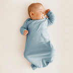 Merino Wool Baby Gown - Blue