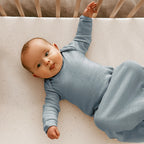 Merino Wool Baby Gown - Blue