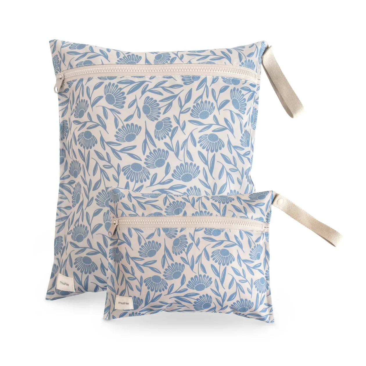 Blue Flowers Water Resistant Wet Bag (2 pack)