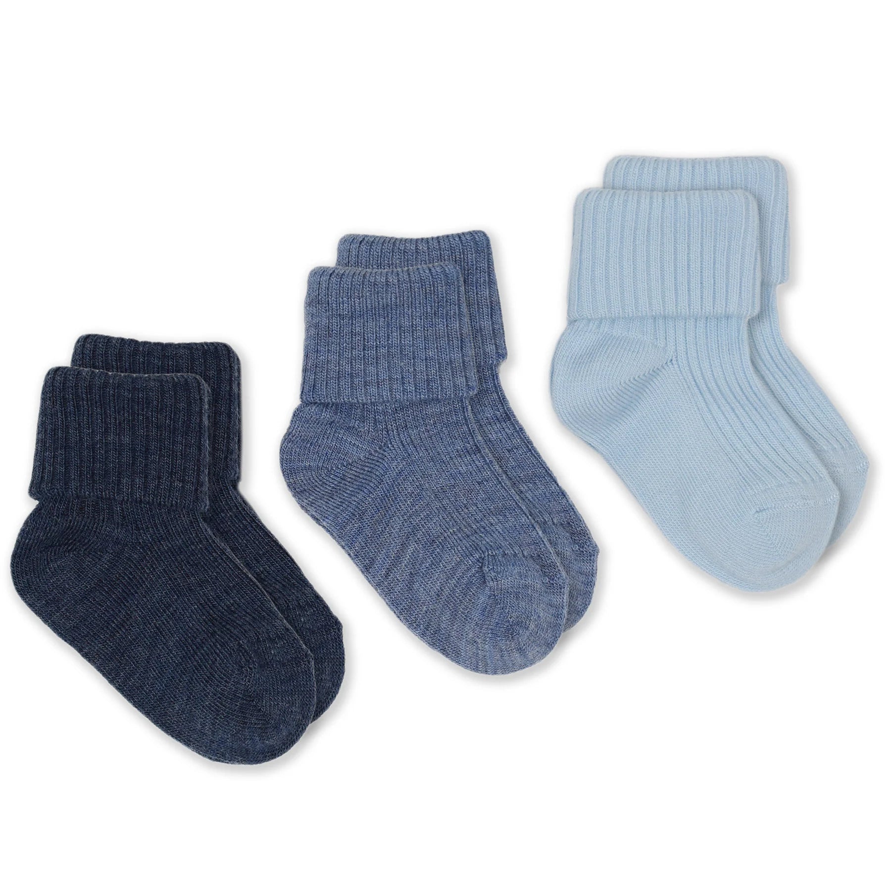 Merino Wool Baby Sock Set - Blues