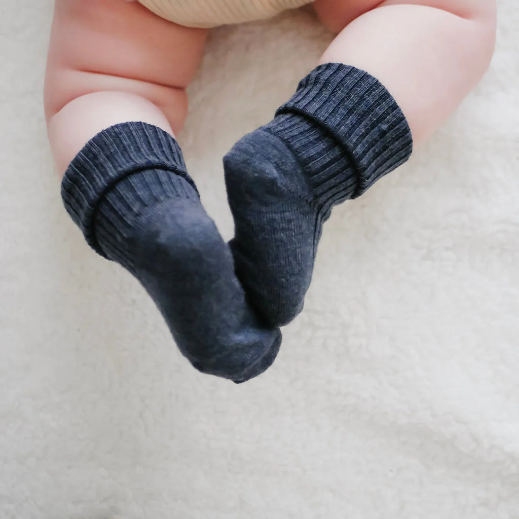 Merino Wool Baby Sock Set - Blues