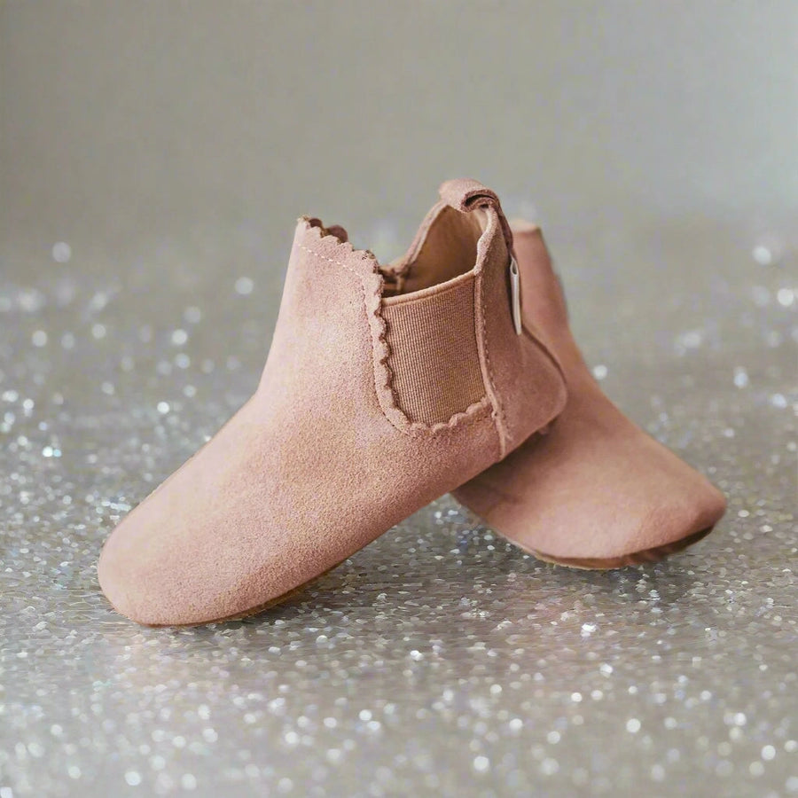 The Reagan Boot - Blush Suede