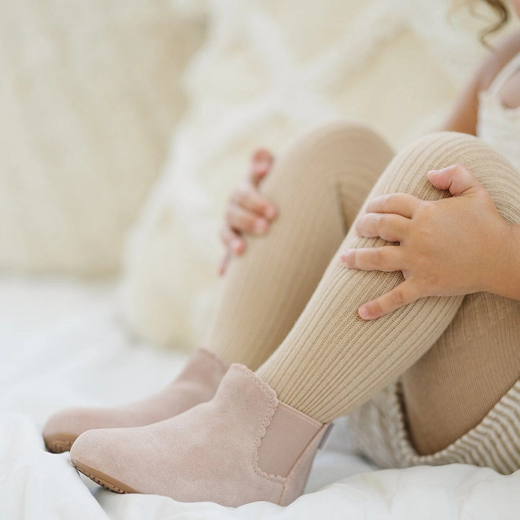The Reagan Boot - Blush Suede