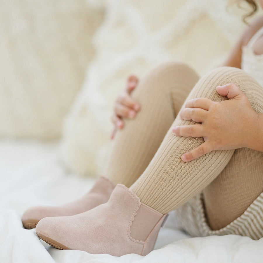The Reagan Boot - Blush Suede
