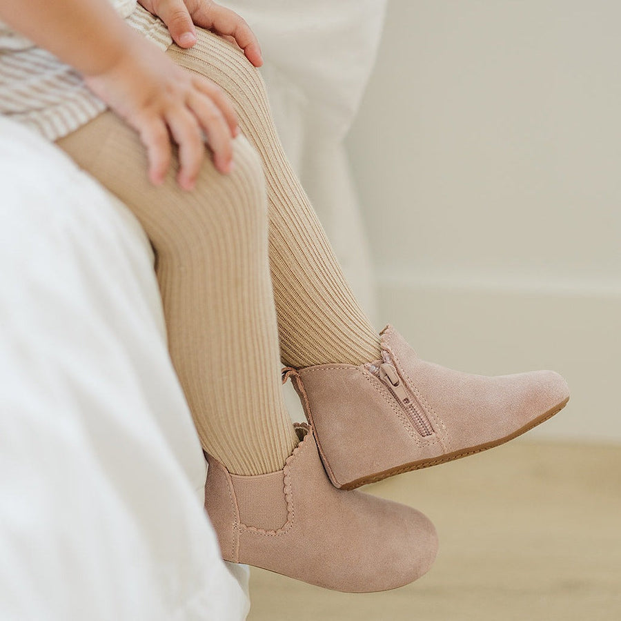 The Reagan Boot - Blush Suede