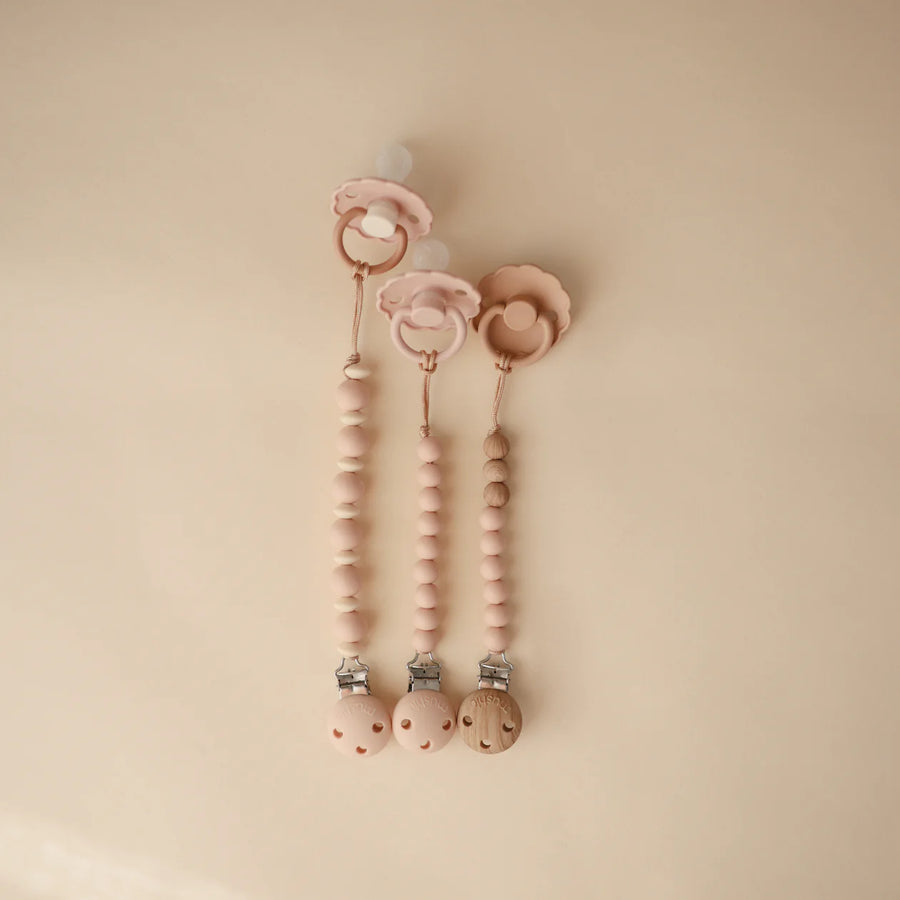 Hera Silicone Pacifier Clip - Blush