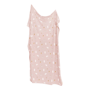 Blush Rabbit Bamboo Swaddle Blanket